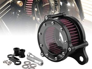 Sporacingrts Motorcycle Air Filter CNC Black Air Cleaner Intake Filter Compatible with Harley Davidson Sportster Police XL883P
