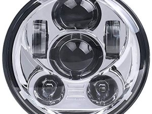 Lusgwufad 5-3/4 5.75 inch LED Motorcycle Headlight Compatible with Harley Davidson Sportster Dyna Low Rider Street Bob lron 883 1200 Softail Wide Glide Triple Headlamp