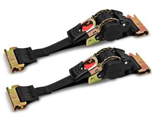 DC Cargo Mall 2  Quick-n-Easy Retractable Ratchet Straps for E Track - 1 Inch x 6 Ft - for  Boats