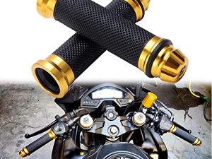 Universal Pair Of 7/8" 22mm Rubber Handlebar Hand Grip Bar End For Motorcycle Bike Cafe Racer