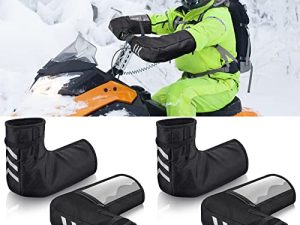 Tallew 4 Pcs Winter ATV Gloves for Men Women Motorcycle Handlebar Mitts Snowmobile Gloves Waterproof and Wind Breaking Handlebar Hand Warmers ATV Winter Accessories for Riding