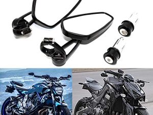 Rich Choices Universal Black Motorcycle 22mm 7/8'' Bar end Rear View Mirrors GROM MSX125 CB500F Z125 pro Z650 Z750 Z800 Z900 MT-03 MT-07 FZ-07 MT-09 FZ-09 MT-10 FZ-10 MT-25 FZ6 FZ8 FZ6R SV650 SV1000
