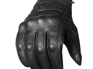 Men's Premium Leather Street Motorcycle Protective Cruiser Biker Gel Gloves L