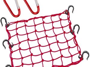 Thewinio Cargo Net 15"x15" Stretches to 30"x30" with Thicken Hooks | Natural Latex Core