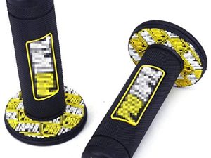 JIUNENG 7/8" Universal Motorcycle Rubber Anti-Slip Handlebar Grips for Pit Dirt Bike Yellow