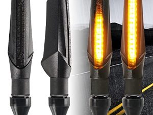 evermotor 4 Pieces Universal Mini LED Motorcycle Turn Signals Lights Running Light Indicators E-MARK Flowing Turn Signal Lights Waterproof IP67