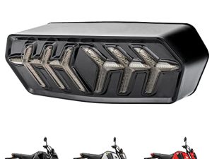 HAZAWA Grom Integrated Tail Light with Turn Signal Sequential Led SMD Motorcycle Taillight assembly Flowing Compatible with Honda Grom MSX125 CBR650 CTX700 CTX700N(Smoke lens)