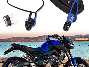 Blue Universal Motorcycle Mirrors Bar End Side Mirror Compatible with Honda Scooter Suzuki Yamaha Kawasaki Victory