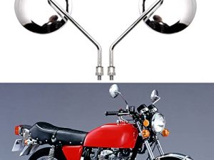 10MM Chrome Motorcycle Handlebar Rearview Side Mirrors Round Compatible with CB 400 750 XT25 XVS VRZ 1800 GT750 CRF450