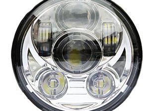 Wisamic 5-3/4 5.75 inch LED Headlight - Compatible with Harley Davidson Dyna Street Bob Super Wide Glide Low Rider Night Rod Train Softail Deuce Custom Sportster Iron 883-Sliver