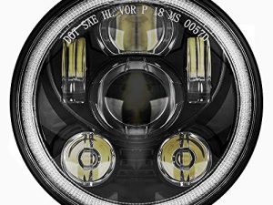 SUNPIE Bright 5-3/4 5.75 inch Halo LED Headlight Black Compatible with H_arley Motorcycles XL883/XL1200 Glide Deuce Street 500/Street 750 Waterproof 6000K White Aluminum Metal Headlights Replacements