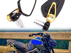 7/8 22mm Motorcycle Handlebar End Mirrors Oval CNC Billet Aluminum Side Rearview Mirrors for Honda Yamaha Suzuki Kawasaki