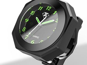 Perfectech Waterproof 7/8"- 1 1/8" Handlebar Luminous Dial Motorcycle Clock for Dirt Bike Motocross Yamaha Kawasaki Honda Suzuki Harley Davidson (Black)