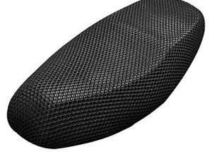 Motorcycle Seat Cover 3D Honeycomb Sunscreen Heat Insulation Seat Spacer Mesh Fabric Breathable Anti-Slip Cushion for Scooter Moped Black (M)