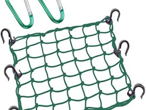 Thewinio Cargo Net 15"x15" Stretches to 30"x30" with Thicken Hooks | Natural Latex Core