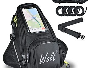 WOLT Powersports Motorcycle Tank Bag With waterproof rain cover Strong Magnetic
