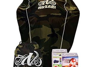 Nuzari Heavy Duty Motorcycle Cover - Outdoor Bike Storage Motorcycle Covers - Motorcycle Cover Waterproof Outdoor - Dirt Bike Covers (Medium