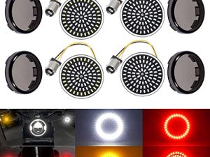 Benlari 1157 LED Turn Signals Front Rear 81 LED Lights Super Bright Bulbs Lens Covers Kit 1986-2022 Compatible for Harley Davidson Touring Dyna Softail Sportster Street Glide Road Glide Iron 883