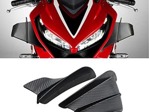 Motorcycle Winglet Carbon ABS Fiber Fairing Motorcycle Wing Aerodynamic Winglet Dynamic Spoiler Wings Universal Modification Accessory Motorcycle Wing Spoiler