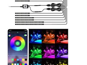 12Pcs Motorcycle RGB LED Strip Light Kit