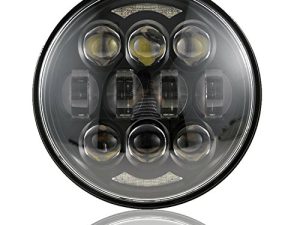 New Brightest DOT Approved 80W 5-3/4" 5.75" Round LED Projection Headlight Compatible with Dyna Street Bob Super Wide Glide Low Rider Night Rod Train Softail Deuce Custom Sportster Iron 883