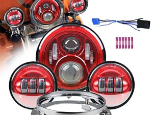 Motorcycle 7" LED Headlight Projector Compatible for Motorcycle Road King