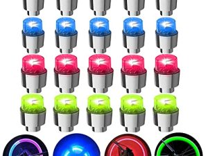 FICBOX 20PCS LED Wheel Lights Valve Stem Lights Tire Valve Caps Lamp for Car Trucks Motorcycle Bike (20pcs Mixed)