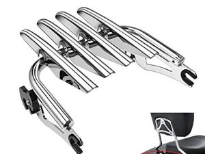 PBYMT Chrome Detachable Stealth Mounting Luggage Rack Compatible for Harley Touring Street Glide Road King Electra Glide 2009-2022