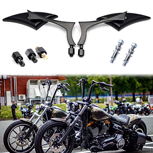 Black Universal Motorcycle Rearview Side Mirrors Compatible with Honda Kawasaki Suzuki Harley Bolt (Black-Harley) Black Universal Motorcycle Rearview Side Mirrors Compatible with Honda Kawasaki Suzuki Harley Bolt (Black-Harley)