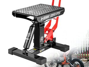 RUTU Hydraulic Motorcycle Lift Stand – Heavy-Duty Steel Maintenance Hoist Jack for Dirt Bike