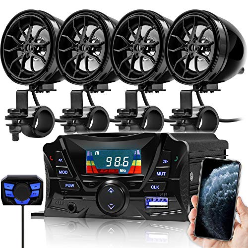 GoHawk TS3-Q Gen.3 Motorcycle Weatherproof Bluetooth Speakers 7/8-1.25 in. Handlebar Mount MP3 Music Player Sound Audio Stereo Amplifier System ATVs Golf Cart AUX GoHawk TS3-Q Gen.3 Motorcycle Weatherproof Bluetooth Speakers 7/8-1.25 in. Handlebar Mount MP3 Music Player Sound Audio Stereo Amplifier System ATVs Golf Cart AUX
