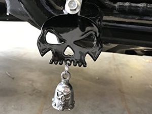 Gloss Black Skull Bell Hanger/Mount for Motorcycle Bolt & Ring Included fits all bikes Road King Street Glide Harley Davidson (NO BELL)