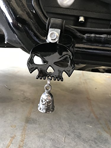 Gloss Black Skull Bell Hanger/Mount for Motorcycle Bolt & Ring Included fits all bikes Road King Street Glide Harley Davidson (NO BELL) Gloss Black Skull Bell Hanger/Mount for Motorcycle Bolt & Ring Included fits all bikes Road King Street Glide Harley Davidson (NO BELL)