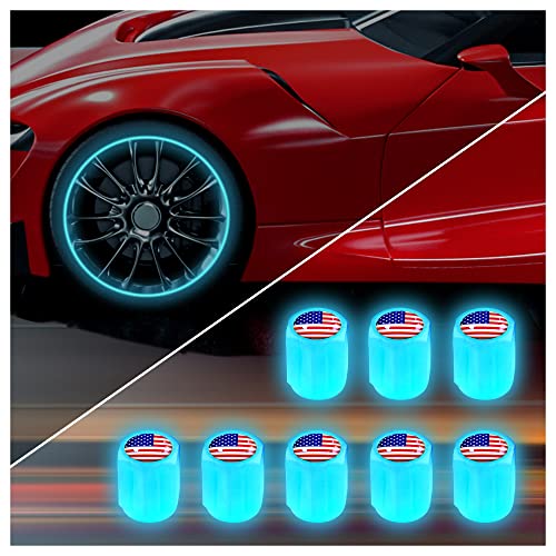 American Flag Night Glow Luminous Wheels Cap Tire Valve Stem for Car American Flag Night Glow Luminous Wheels Cap Tire Valve Stem for Car