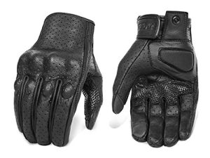 Updated Full Finger Anti-Slip Motorcycle Gloves Hard Knuckle Perforated Motorcycle Riding Gloves (Updated