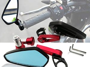 7/8" Universal Motorcycle Bar End Rear View Mirror compatible with Street Bike/ Sports bikes/Dirt bike
