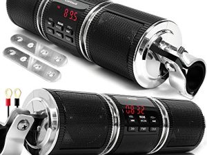 GoHawk RD8 Gen.2 Waterproof Bluetooth Motorcycle Stereo Speakers 7/8-1.25 in. Handlebar Mount MP3 Music Player Audio Amplifier System Scooter Bike ATV UTV Jet Ski