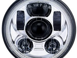 Lusgwufad 5-3/4 5.75 inch LED Motorcycle Headlight Compatible with Harley Davidson Sportster Dyna Low Rider Street Bob lron 883 1200 Softail Wide Glide Triple Headlamp