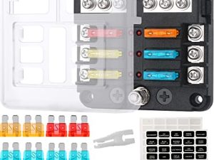 haisstronica 12v 6-Way Marine Fuse Block Kit