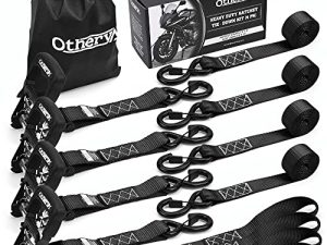 Otherya TIE Down Strap Ratchet Tie Down Straps - 1.5" x 8 ft 4500 Lb Break Strength - Cargo Straps for Securing Motorcycle