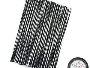 72Pcs Universal Spoke Skins Cover - Ovelur Wheel Spoke Wraps Skins Pipe Trim Decoration Protector For Motorcycle Dirt Bike Yamaha Harley Suzuki(Black and White)