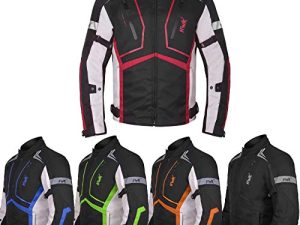 Motorcycle Jacket For Men Textile Motorbike Dualsport Enduro Motocross Racing Biker Riding CE Armored Waterproof All-Weather (Red