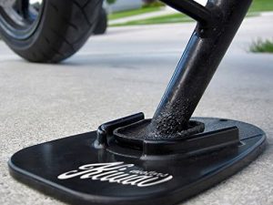 KiWAV Motorcycle Kickstand Pad Plate Support Accessory - Black - Soft Ground