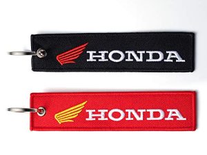 2Pack Embroidered Tag Keychain Key Ring for Honda Car Motorcycles Bike Biker Key Chain Bag Phone ChainAccessories Gifts…