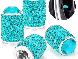 ToBeQueen Bling Tire Valve Covers Blue