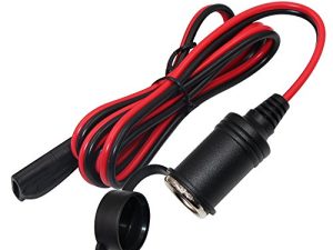 SAE to Motorcycle Female Cigarette Lighter Socket - 12V-24V Bike Power Extension Cable 6FT SAE 2 Pin Quick Release Connect Disconnect Plug 16AWG Heavy Duty Extension Cord (1 Pack)