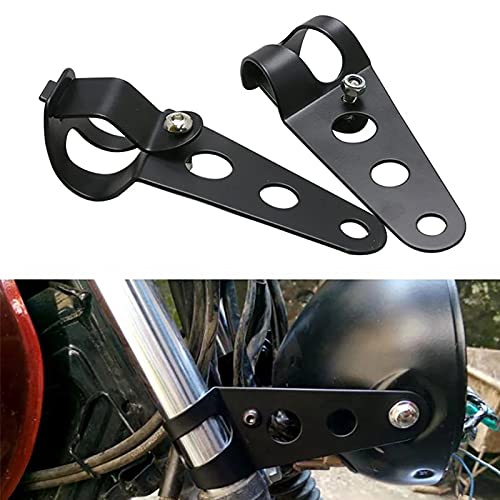 ANKIA Universal 33mm-43mm Metal Motorcycle Modified Headlight Mount Brackets Clamp Fork Ear for Motorcycle Chopper Cafe Racer (Black) ANKIA Universal 33mm-43mm Metal Motorcycle Modified Headlight Mount Brackets Clamp Fork Ear for Motorcycle Chopper Cafe Racer (Black)