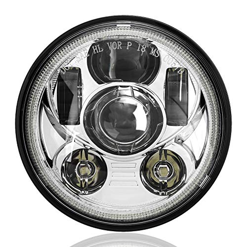 SUNPIE Bright 5-3/4 5.75 inch Halo LED Headlight Sliver Compatible with H_arley Motorcycles XL883/XL1200 Glide Deuce Street 500/Street 750 Waterproof 6000K White Aluminum Metal Headlight Replacements SUNPIE Bright 5-3/4 5.75 inch Halo LED Headlight Sliver Compatible with H_arley Motorcycles XL883/XL1200 Glide Deuce Street 500/Street 750 Waterproof 6000K White Aluminum Metal Headlight Replacements