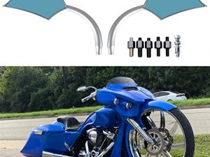 8mm/10mm Motorcycle Rear View Side Mirrors Compatible With Cruiser Chopper Sportster Dyna Softail Street Bike Scooter Dirt Bike and More