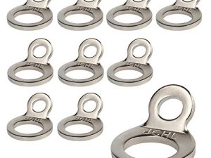 JCHL Stainless Steel Tie-Down Anchors Hooks Multi-Purpose Dirt Bike Tie Down Strap Rings for Motorcycle Dirtbike ATV Trailer Truck Rosa-Gold (10-Pack)